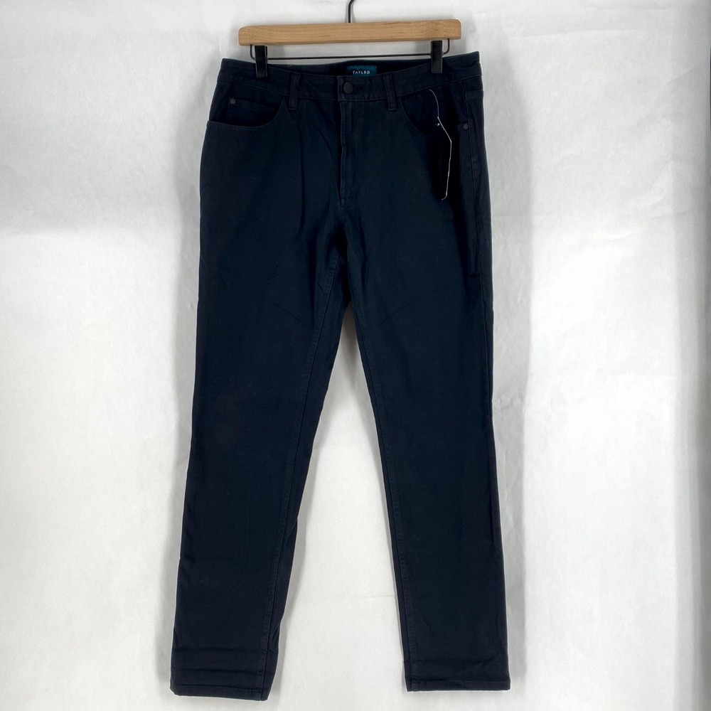 Taylrd Jeans Mens 32x32 Black Denim Cotton Stretch Pockets Mid Rise Straight Leg